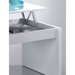 Mesa de centro elevable blanco brillo de 100x50 cm