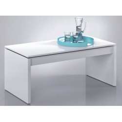 Mesa de centro elevable blanco brillo de 100x50 cm