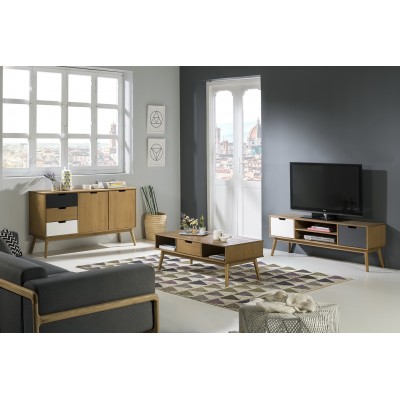 MUEBLE TV KOALA 2P CERA/GRIS-BLANCO