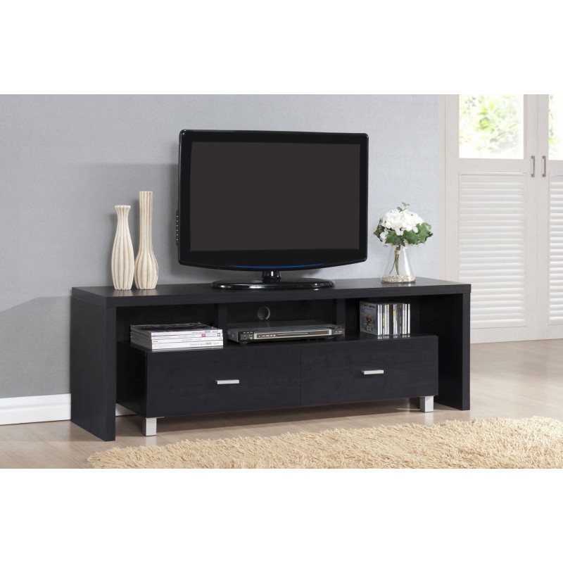 Mueble Tv con 2 cajones color negro barato y practico de 150 cm