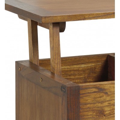 Mesa de Centro elevable Laos de Madera con 2 cajones  de 110x56 cm Top Elevable a 65cm.