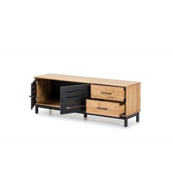 Mueble TV Aless  2 puertas  y 2 cajones Cera / Negro