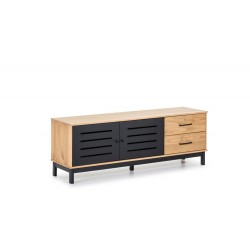 Mueble TV Aless  2 puertas  y 2 cajones Cera / Negro