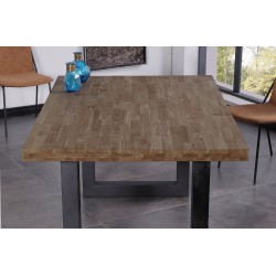 MESA COMEDOR FIJA LOFT ROBLE AMERICAN / NEGRO.