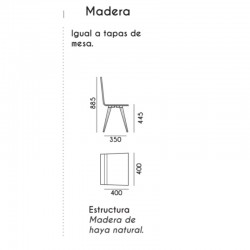 Silla de madera texturada blanca y patas madera natural de estilo