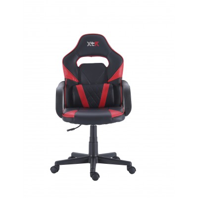 Sillón Giratorio Gamer Símil Piel con cojín lumbar Negro / Rojo