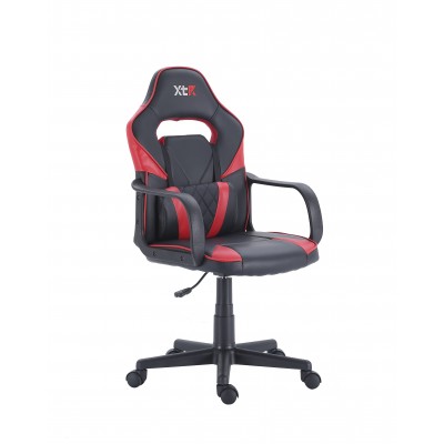 Sillón Giratorio Gamer Símil Piel con cojín lumbar Negro / Rojo