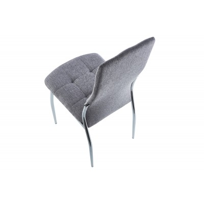 Silla de Comedor Dana Tapizada Gris / Pata Cromada