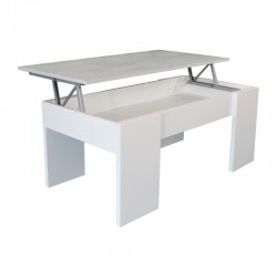 Mesa de Centro elevable Urban Blanco / Cemento de 100x50 cm.