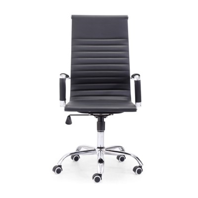 Sillón de Oficina York respaldo Alto, Giratorio, elevable y Basculante Símil Piel Negro