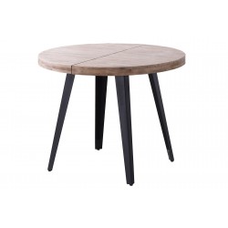 Mesa Redonda Extensible Kove Roble Honey / Metal Negro.