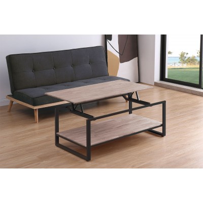 Mesa de Centro Elevable Juve Roble Honey / Negro.