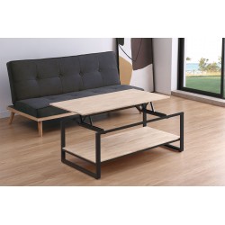 Mesa de Centro Elevable Juve Roble Natural / Negro.