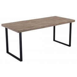 Mesa de Comedor Kove-2 de 140x80 cm. Extensible de Madera color Miel / Metal Negro