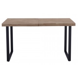 Mesa de Comedor Kove-2 de 140x80 cm. Extensible de Madera color Miel / Metal Negro