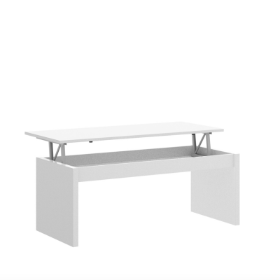 Mesa de centro elevable blanco brillo de 100x50 cm