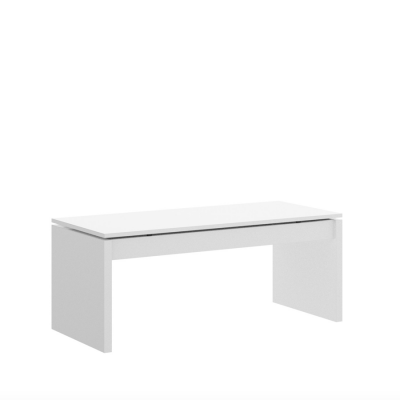 Mesa de centro elevable blanco brillo de 100x50 cm