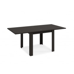 Mesa comedor Kata tipo libro de 90x90 cm Acabada Azabache Abierta