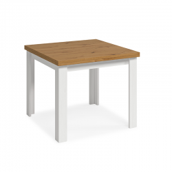 Mesa de Comedor Kata tipo libro de 90x90 cm Extensible a 180 cm Bicolor Atisan/Blanco