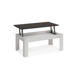 Mesa de Centro Elevable Kata de 100x50 cm Bicolor Azabache / Blanco Polar