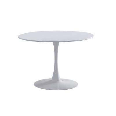 Mesa de Comedor Redonda Luna Lacada Blanco de 110 cm.