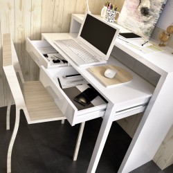 Mesa consola escritorio extensible, mesa para despacho o estudio moderna,  Aput