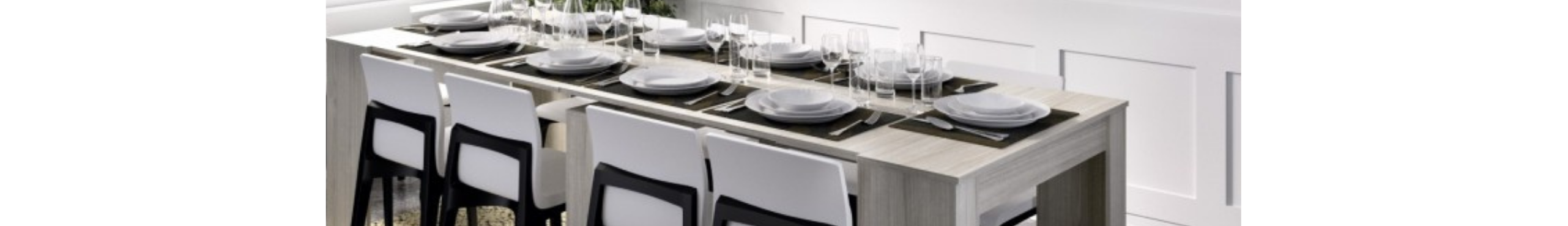 Consola mesa desplegable cocina estrecha cemento y blanco moderno 120x35x77  cm